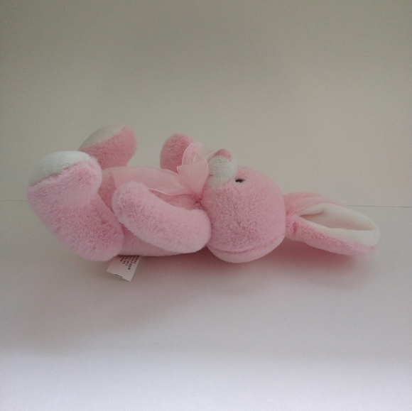 Wondertreats Inc Pink and White Bunny Rabbit Plush 9" With Bow - Picture 4 of 5